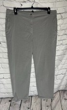 Eileen Fisher Womens Organic Cotton Hemp High Rise Ankle Pant Gray Size 18