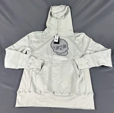 Swag Golf Hoodie Pullover Stacked Dripping Skulls Graphic Print Medium Gray $228