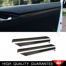 For Honda Civic 10th 2016-2021 Black Steels Inner Door Panel Strip Trim 4PCS