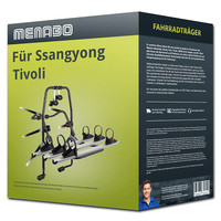 Menabo FahrradträGer Stand Up 3 Schwarz/Silber FüR Ssangyong Tivoli 3 FahrräDer