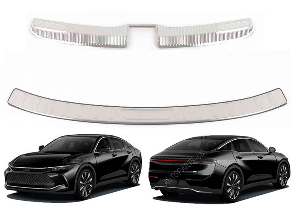 For 2023-2024 Toyota Crown Inner Outer Silver Rear Bumper Protector Cover steel