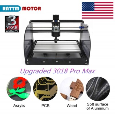 【USA】3018-PRO-MAX DIY CNC Router Kit PCB PVC Wood Engraving Machine GRBL Control