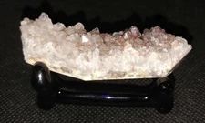 Quartz Crystal Cluster Specimen on Matrix with Handmade Glass Stand - Colorado