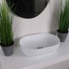 Design Aufsatz-Waschbecken Modell-1151 En Fonte Minérale Pierre en Suspension