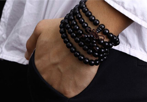Bracciale Elegante Nero Con Zirconi Di Perle Da Uomo Donna - Foto 7