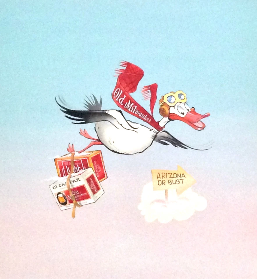 Old Milwaukee Beer Original Art Illustration signed by artist Thel Arthur - Image 3 of 4