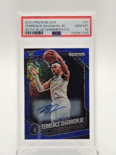 2024 Prizm Black Terrence Shannon Jr. AUTO #37 Blue Shimmer FOTL /25 (RC) PSA 10