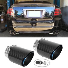 Dual 2.5" Inlet 3.5" Out Exhaust Tip Clamp-on Carbon Fiber For Porsche Cayenne
