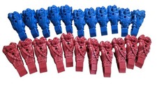 Vintage Foosball Table Players Lot Red Blue Devil Beast Knight Figures Parts