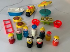 Vintage Collection of Fisher-Price Little People with Accessories (1970s/80s)