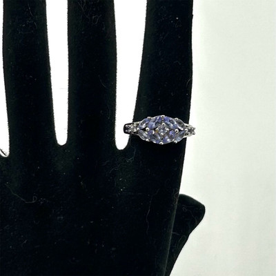 Vintage Stauer Tansanit Sterling Silber Cocktail Ring One Size