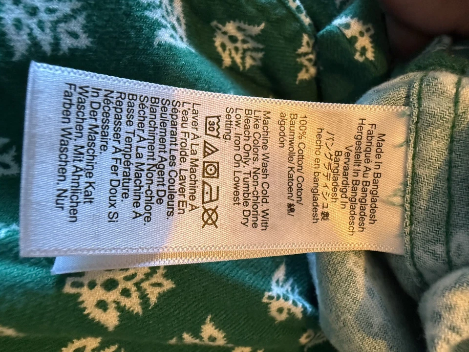 J.Crew пижамы брюки LP зеленый белый печать 100% хлопок шнурка гостиной Sleepwear - Изображение 4 из 4