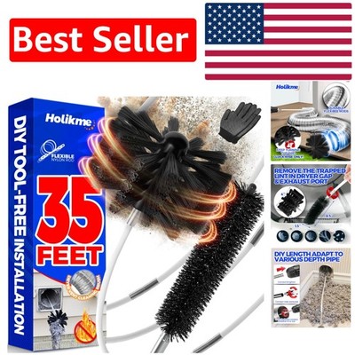 Professional Grade 35ft Dryer Duct Cleaner Kit - Improve Efficiency & Safety
