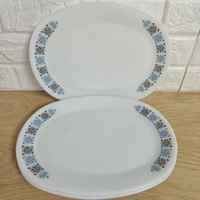 3 x Vintage Pyrex JAJ Chelsea Oval Steak/Dinner Plates 30cm 12"