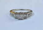 ZEI Zales 14k White Gold Diamond Engagement Ring Princess Cut 3 Stone Gram 3.7