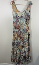 Boho Artsy Midi Dress Distressed Raw Hem Lagenlook Festival Cottagecore 20W