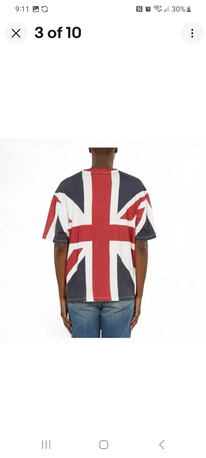 The Kooples Oversized UK Flag Tee distressed Size Large NWT Sold Out online $165 image 3