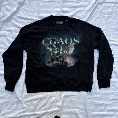 Amiri Distressed Crewneck Sweatshirt Size Oversized Small
