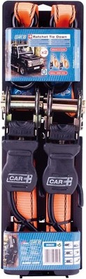 2 x schwere einziehbare automatische einziehbare Ratsche Spanngurt 25 mm x 3 Meter + Haken