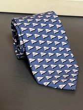 Vineyard Vines Silk Tie Blue withwhite flags  pink whale logos