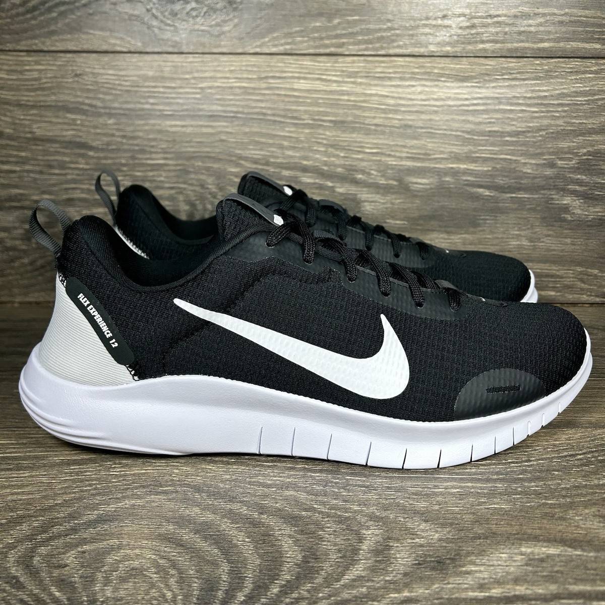 Nike Mens Flex Experience Run 12 Black White Athletic Running