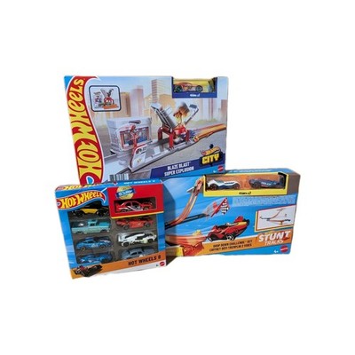 Hot Wheels Konvolut 3 Sets Neu Blaze Blast + 8er Fahrzeugpack + Stunt Tracks