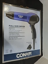 Conair 1875 Full Size Dryer w Concentrator Blue and Black, Used Once