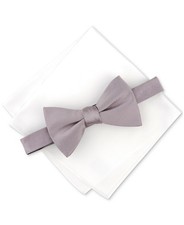 Alfani Mens Regular fit Bow Tie Pocket Square Set One Size Pink