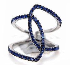 Treated Blue Sapphire 925 Solid Sterling Silver Ring Sz 6,7,8 MK4