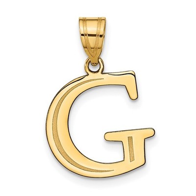 14k Gelbgold poliert geätzt Buchstabe G Initiale Charm Anhänger