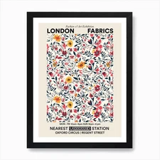 Poster Floral Charm London Fabrics  Framed Wall Art Poster Canvas Print Picture