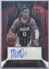 2022-23 Panini Select TyTy Washington Jr. Rookie Red Prizms /99 Auto Rockets