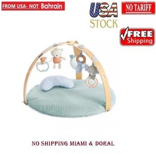 Ingenuity Cozy Spot Reversible Duvet Activity Gym Play Mat with Wooden Toy bar