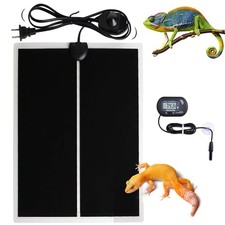 Reptile Terrarium Heat Pad with LCD Digital Aquarium Thermometer, 6 x 11in Po...