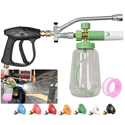 #ad High Pressure Washer Gun Foam Cannon Kit Dual Connector Accessory Nozzle Tips $8.99