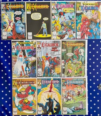 EXCALIBUR, #2, 4-12, MARVEL 10 COMIC BUNDLE, 1988/89, GOOD, BAGGED/BOARDED