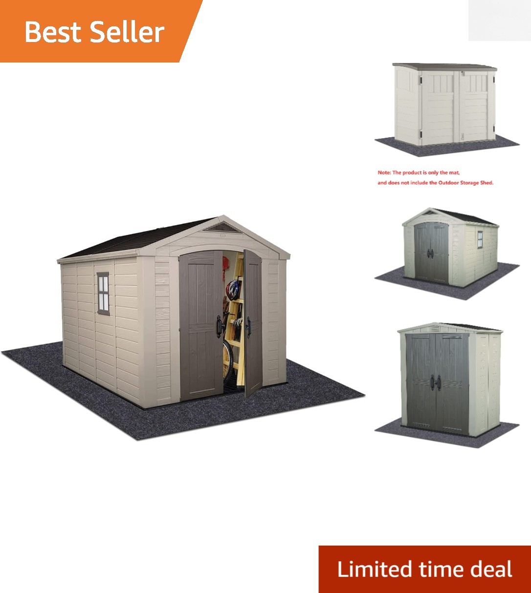 Heavy-Duty 8x6 Foot Washable Outdoor Carport Floor Mat