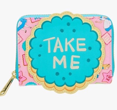 NEW! Loungefly Disney Alice in Wonderland Alice Cookie Take Me Zip WALLET!