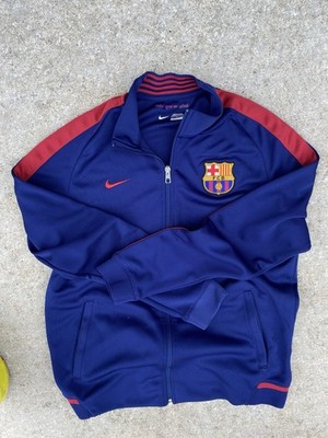 FC Barcelona Track Jacket Mens Navy Nike Barca Soccer Full Zip