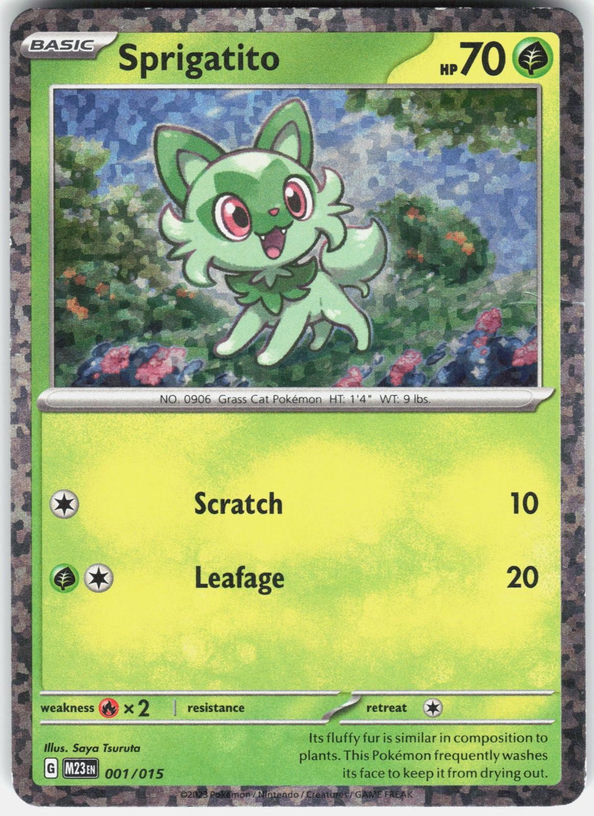 Sprigatito 001/015 holo Promo McDonald's Collection 2023 Pokemon Damaged