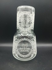 Etched Glass 'Tumble-Up' Carafe And Water Glass