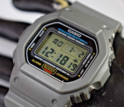 MOD Casio G-Shock DW-5600E  (1545) Digital Men's Gray Watch NEW BATT/BEZEL/BAND!
