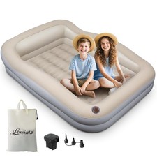 Inflatable Toddler Travel Bed Portable Toddler Bed with Safety Bumpers, Tod...