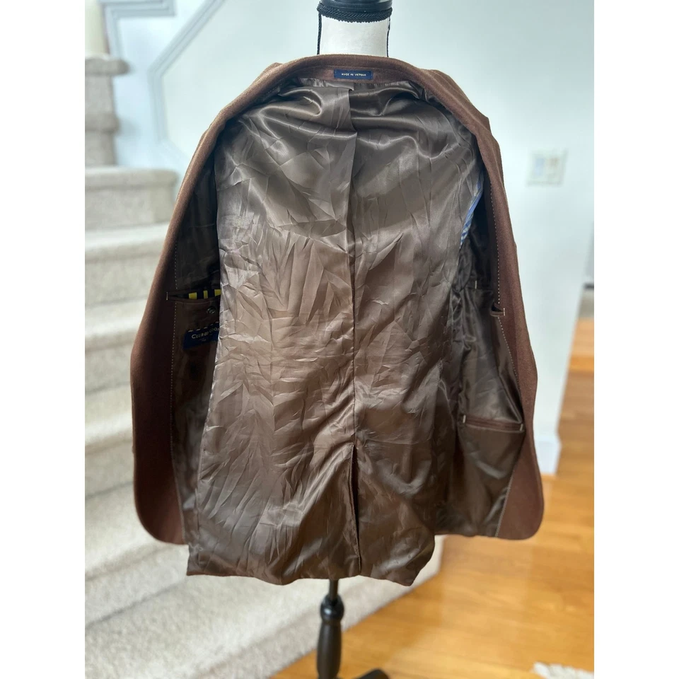 Clubroom Chocolate Brown Cashmere Two Button Blazer 42L - Image 4 of 4