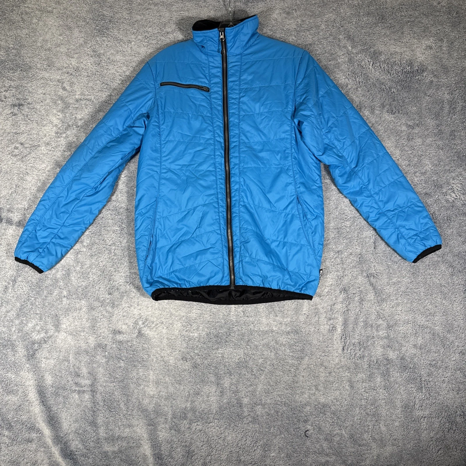 Body Glove Mens Size Medium Blue Full Zip Jacket Puffer Pocket Nylon