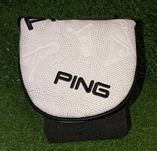 Rare Mint PING PINGMAN Mallet Putter Headcover Magnetic Close     White / Black