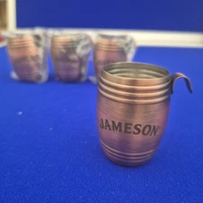 Jameson Irish Whisky Metal Barrel Shot Glasses Hangers New In Bag