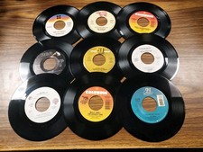45 RPM RECORDS LOT OF 9 SEE PHOTO'S FOR ARTISTS AND TITLES ALL VG OR BETTER