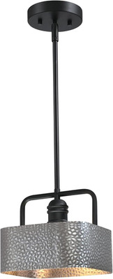 6125600 Bexar Craftsman-Style One Light Indoor Mini Pendant, Matte Black and Dar