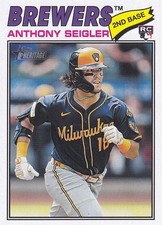 2026 TOPPS HERITAGE BASEBALL ROOKIE CARD # 128 - ANTHONY SEIGLER - BREWERS. rookie card picture